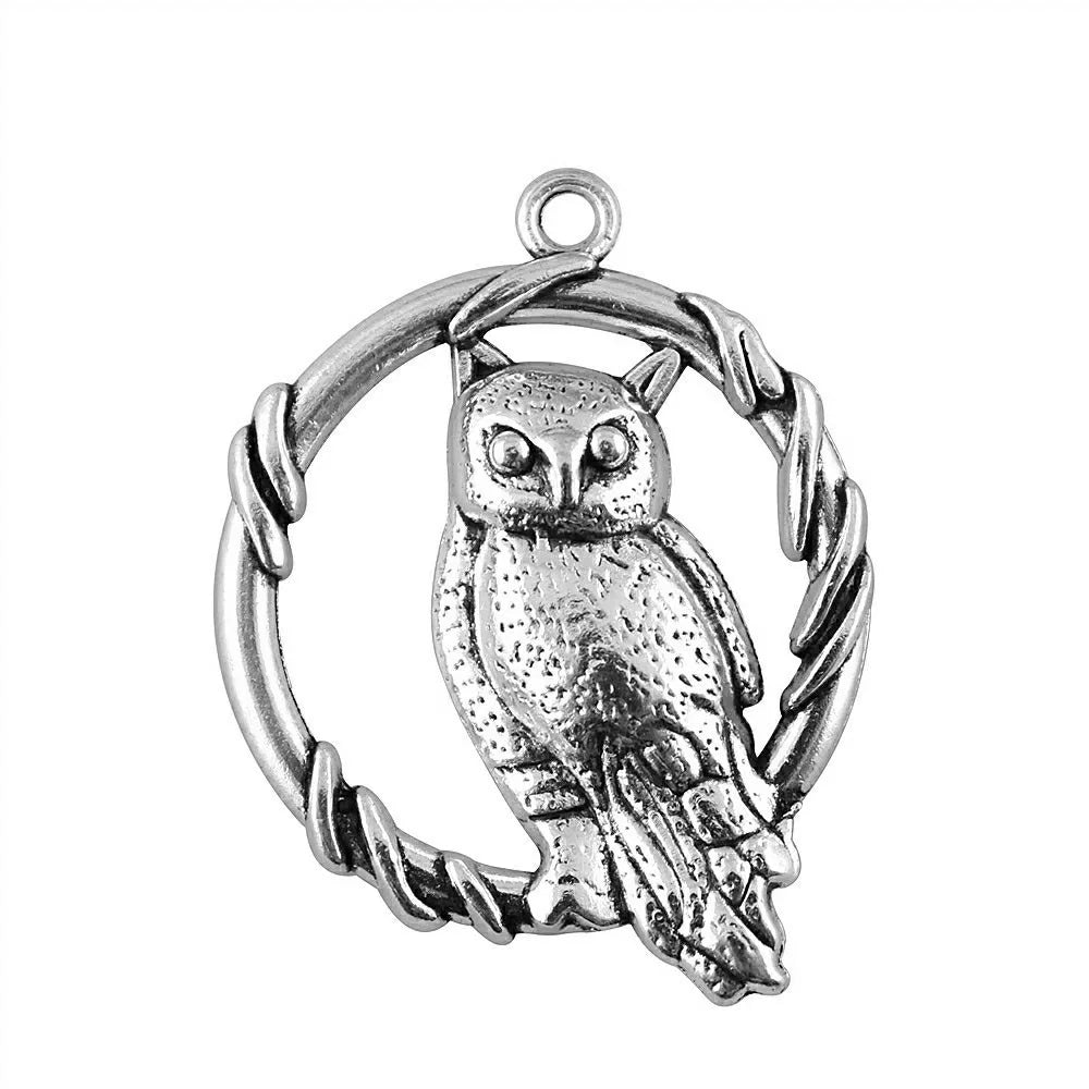 46x37mm 8.6g Multicolor Zinc Alloy Owl Cat Charm Pendant for Necklace Bracelet Jewelry Making