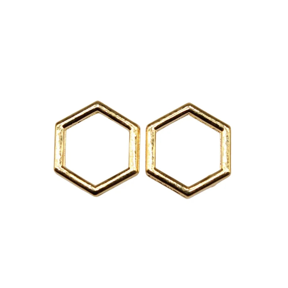 10x10mm 0.4g Multicolor Zinc Alloy Hexagon Honeycomb Charm Pendant for DIY Jewelry Making