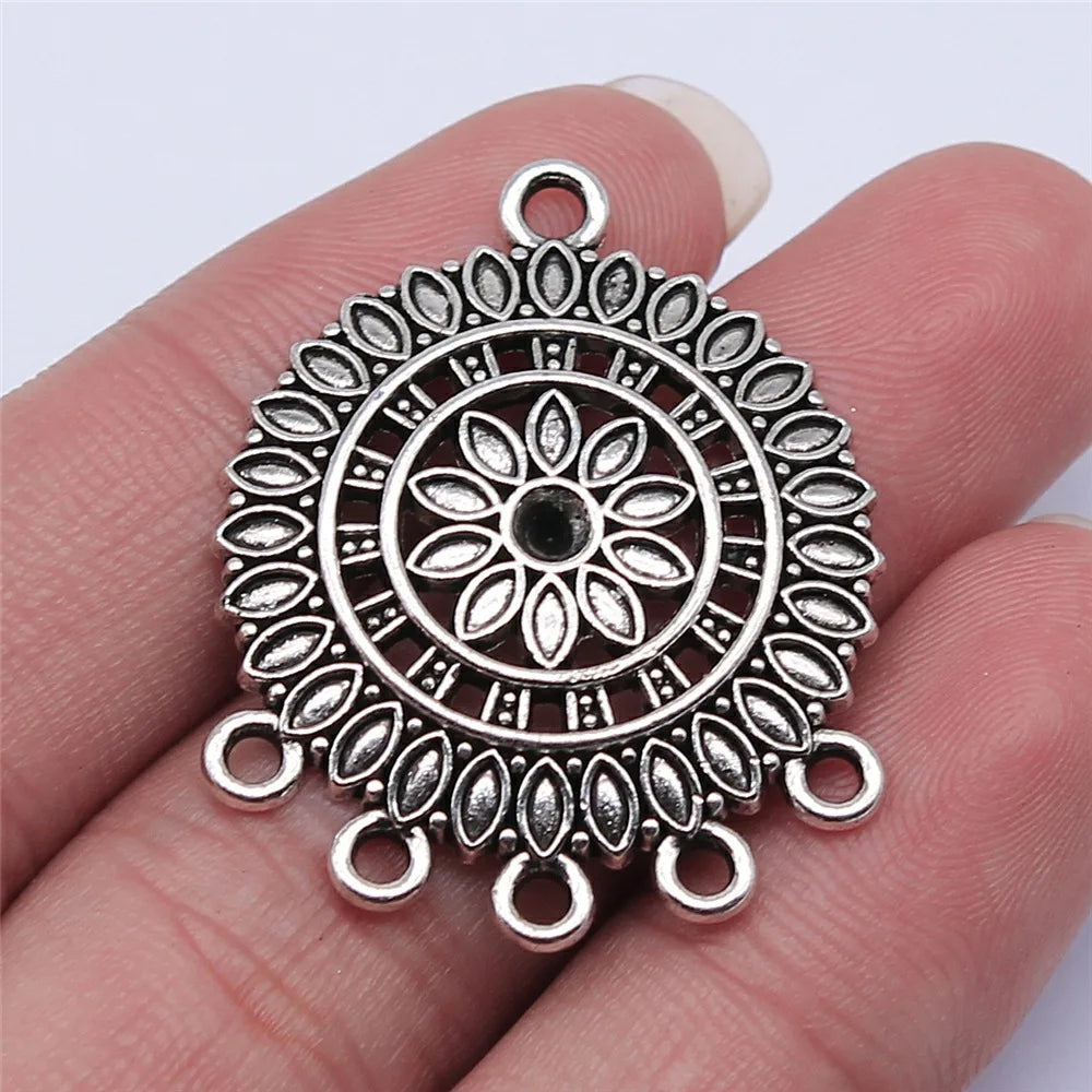 36x29mm 5.4g Multicolor Zinc Alloy Geometric Earring Connector Charms for DIY Earrings Jewelry Making
