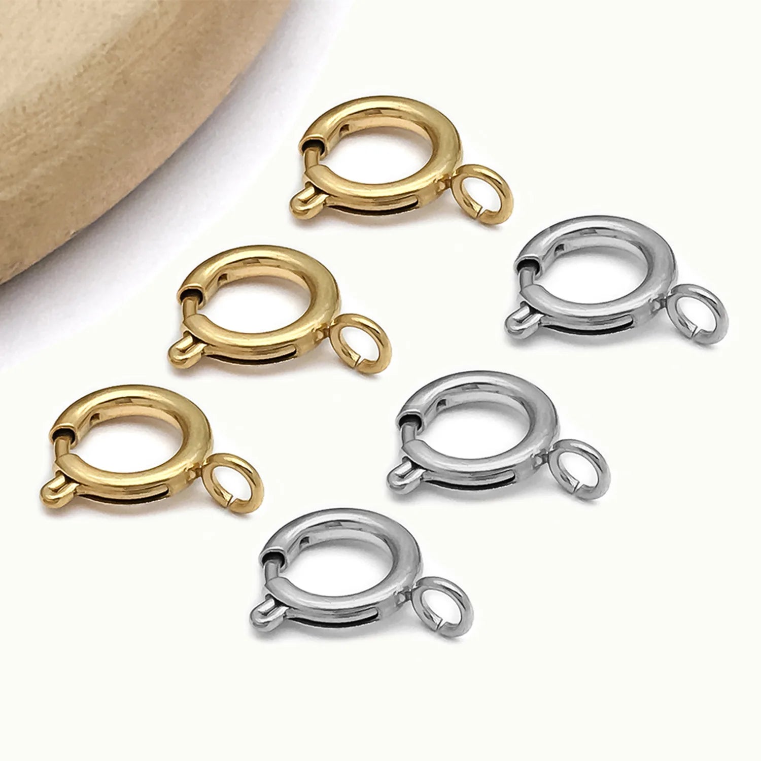 Vacuum Plated Stainless Steel Slingshot Spring Clasp Connector for DIY Necklace Jewelry