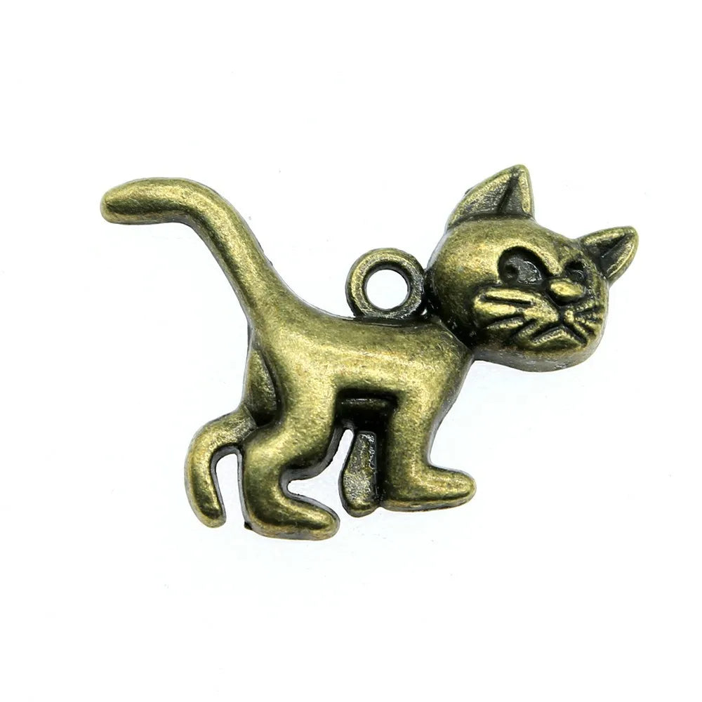 30x22mm 2.4g Multicolor Zinc Alloy Side Eye Cat Charm Pendant for DIY Bracelet Necklace Making
