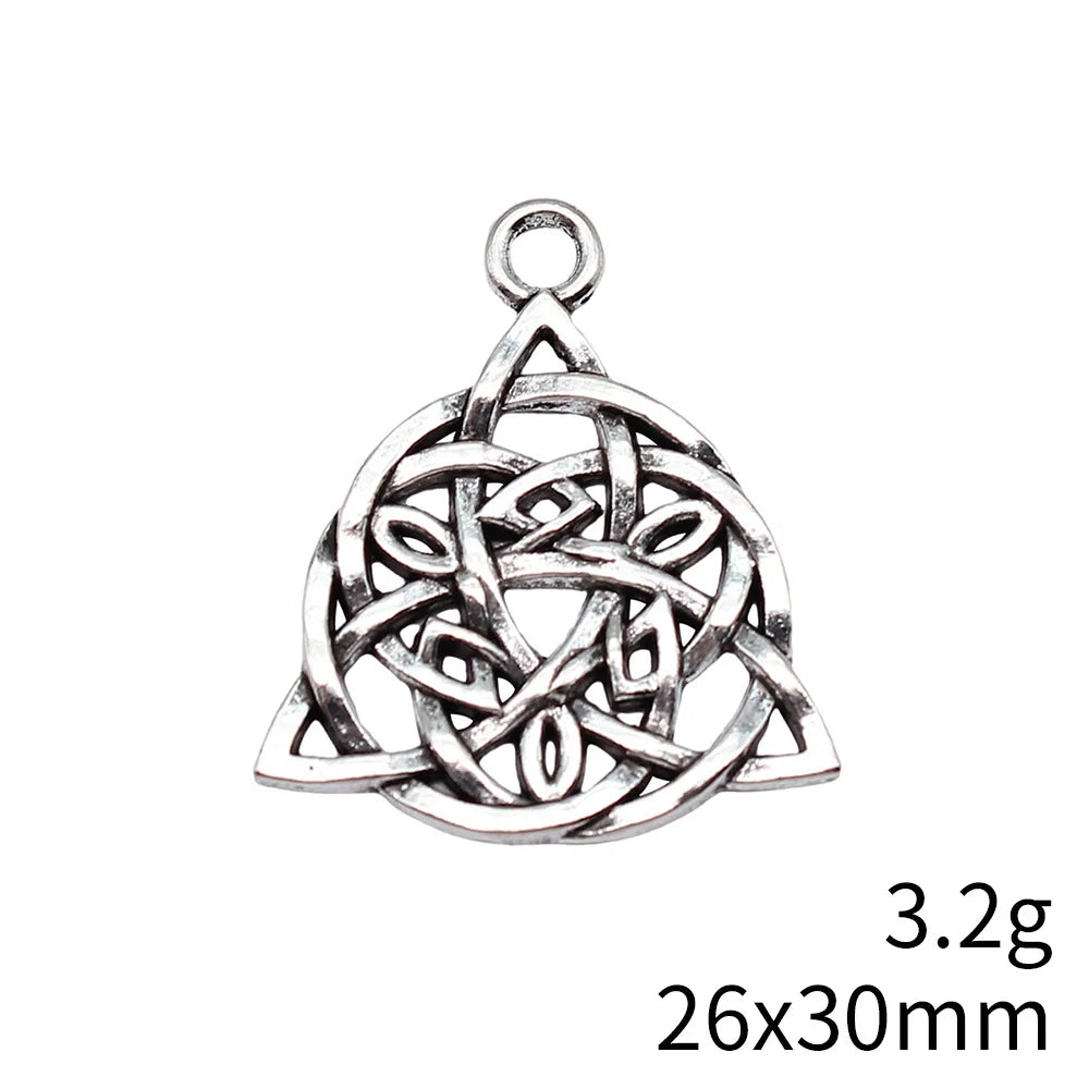 26x30mm 3.2g Antique Silver Zinc Alloy Celtic Knot Charm Pendant for DIY Necklace Bracelet Making