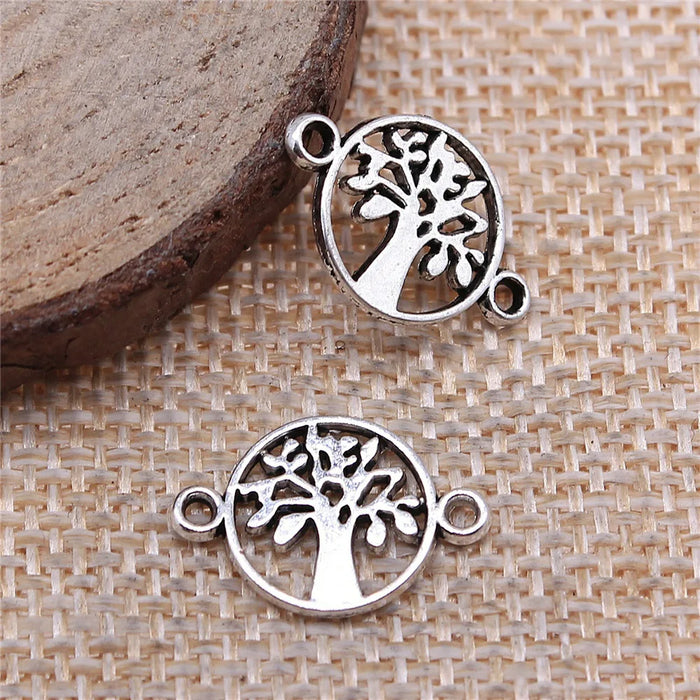 12x18mm 0.6g Antique Silver Zinc Alloy Tree of Life Connector Charm for Bracelet Jewelry Making