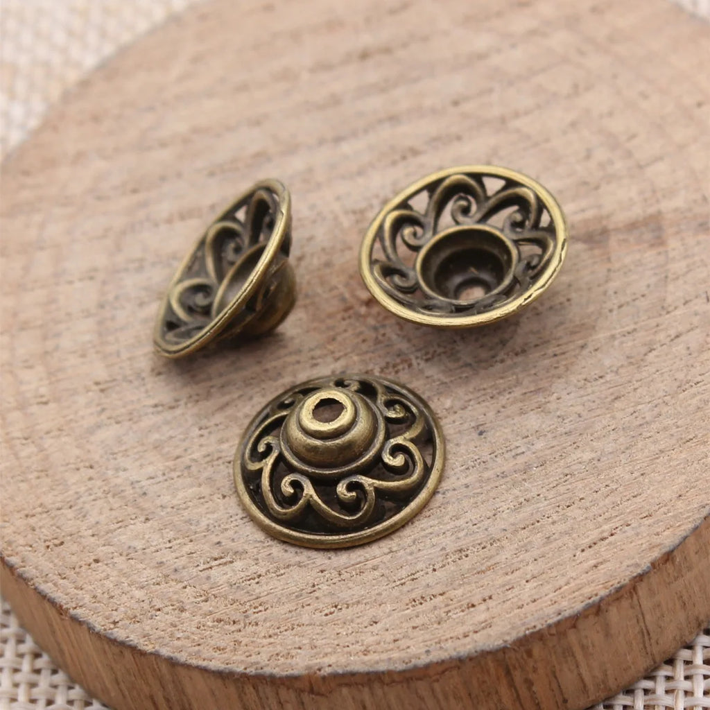 15x15x5.9mm 0.82g Multi Color Zinc Alloy Flower Bead Caps Jewelry Findings for DIY Bead Jewelry Making
