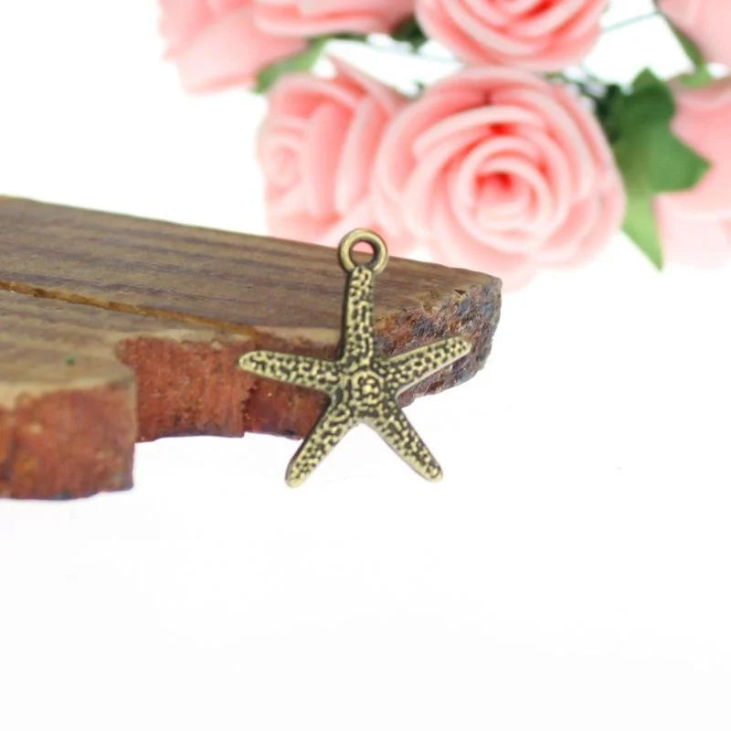 21x19MM Antique Silver Zinc Alloy Starfish Charm Pendant for DIY Necklace Bracelet Jewelry Making