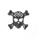 Vintage Punk Skull Crossbones Rhinestone Alloy Brooch, Halloween Lapel Pin And Suit Accessory Gift