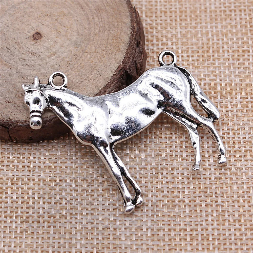 41x41mm 6.4g Multicolor Zinc Alloy Horse Charm Pendant for DIY Necklace Bracelet Jewelry Making