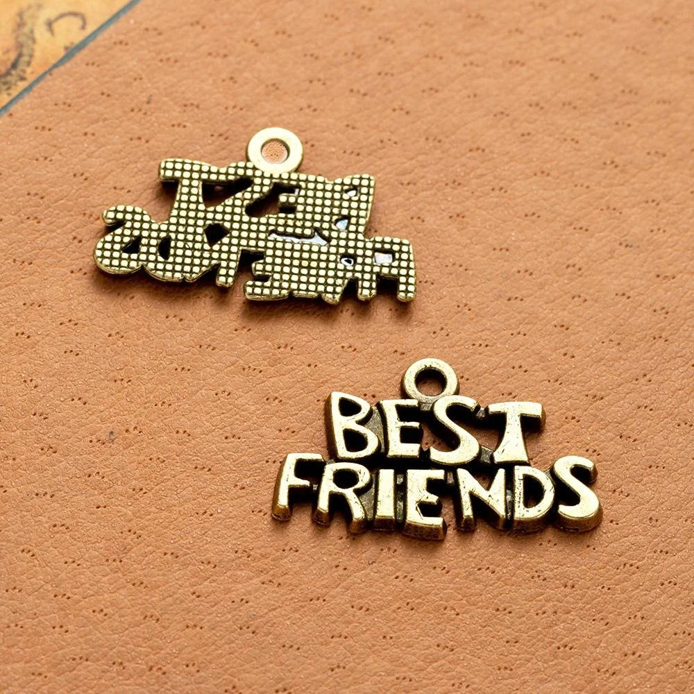 25x15MM Antique Silver Zinc Alloy Letter Charm Pendant for DIY Necklace Bracelet Jewelry Making