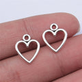 14x12mm 0.35g Multicolor Zinc Alloy Hollow Heart Charm Pendant for DIY Bracelet Necklace Making
