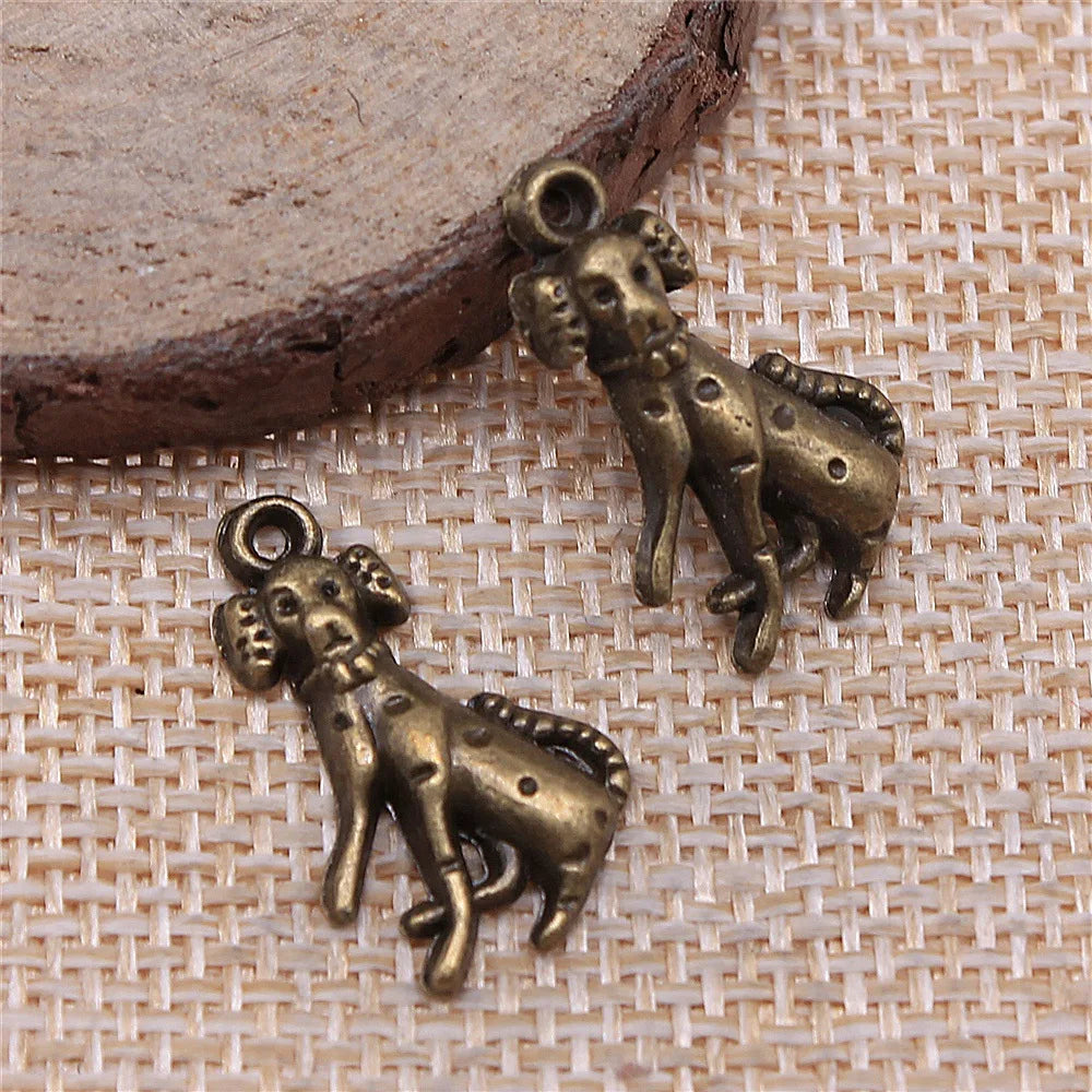 22x12mm 1.1g Multicolor Zinc Alloy Dog Charm Pendant for DIY Necklace Bracelet Jewelry Making