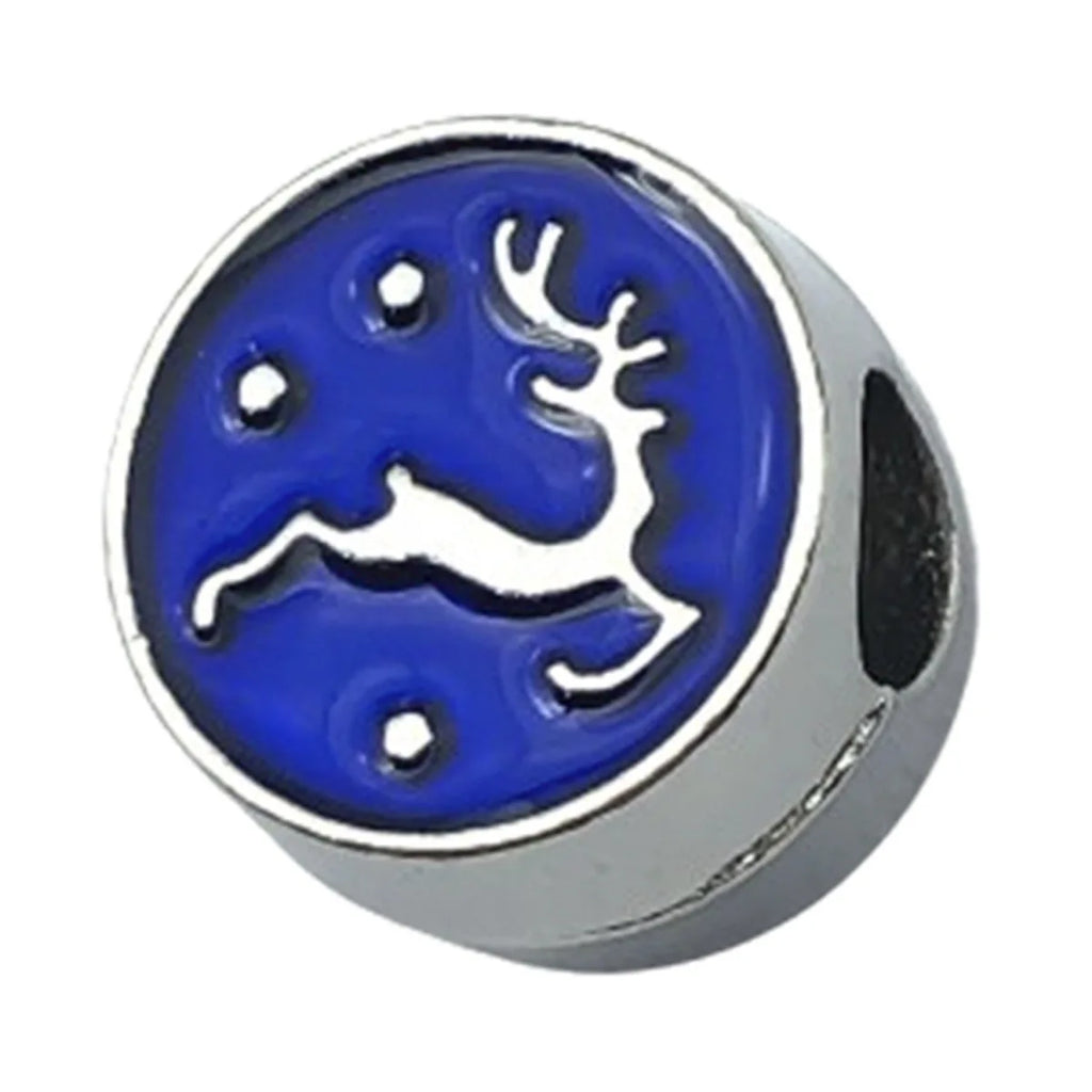 Zinc Alloy Christmas Snowflake Christmas Tree Snowman Stocking Reindeer Large Hole Beads for Bracelets