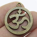 25mm 3.8g Multicolor Zinc Alloy OM Symbol Charm Pendant for DIY Yoga Necklace Jewelry Making