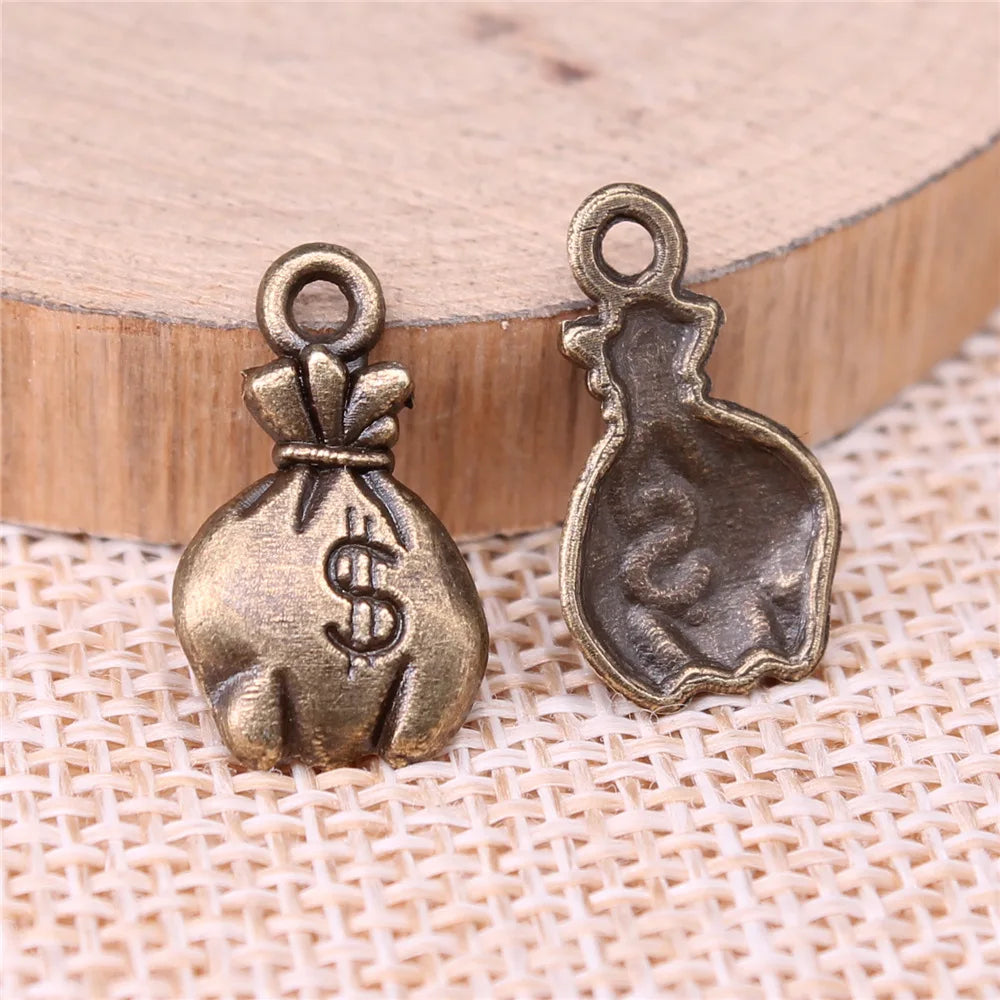 19x11mm 1g Multicolor Zinc Alloy Money Bag Charm Pendant for DIY Jewelry Making