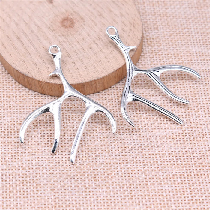 51x40mm 4.3g Multicolor Zinc Alloy Deer Antler Charm Pendant for Necklace Bracelet Making