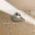 Copper Zircon Heart Drop Earrings No Piercing Stackable Ear Cuff Personality Style