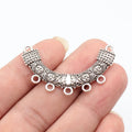 46x29mm 2.9g Antique Silver Zinc Alloy Openwork Necklace Connector Charm for DIY Jewelry Making