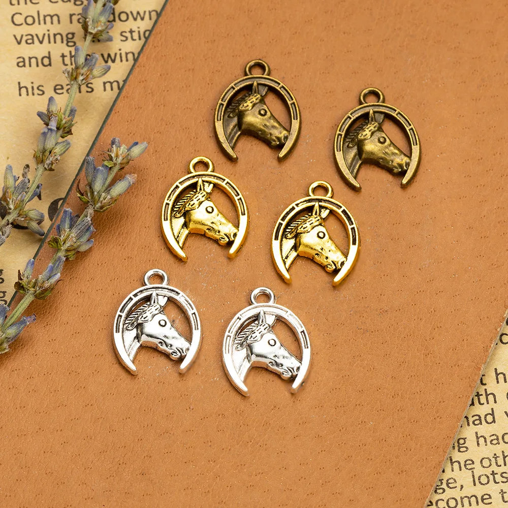 20x15MM Zinc Alloy Horse Head Charm Pendant for DIY Necklace Bracelet Jewelry Making