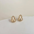 Mini Gourd Geometric Zircon Copper 14K Plated Minimalist Stud Earrings