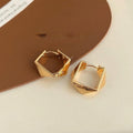 14K Gold Plated Copper Geometric Square Drop Earrings For Women, Irregular Minimalist Office Jewelry