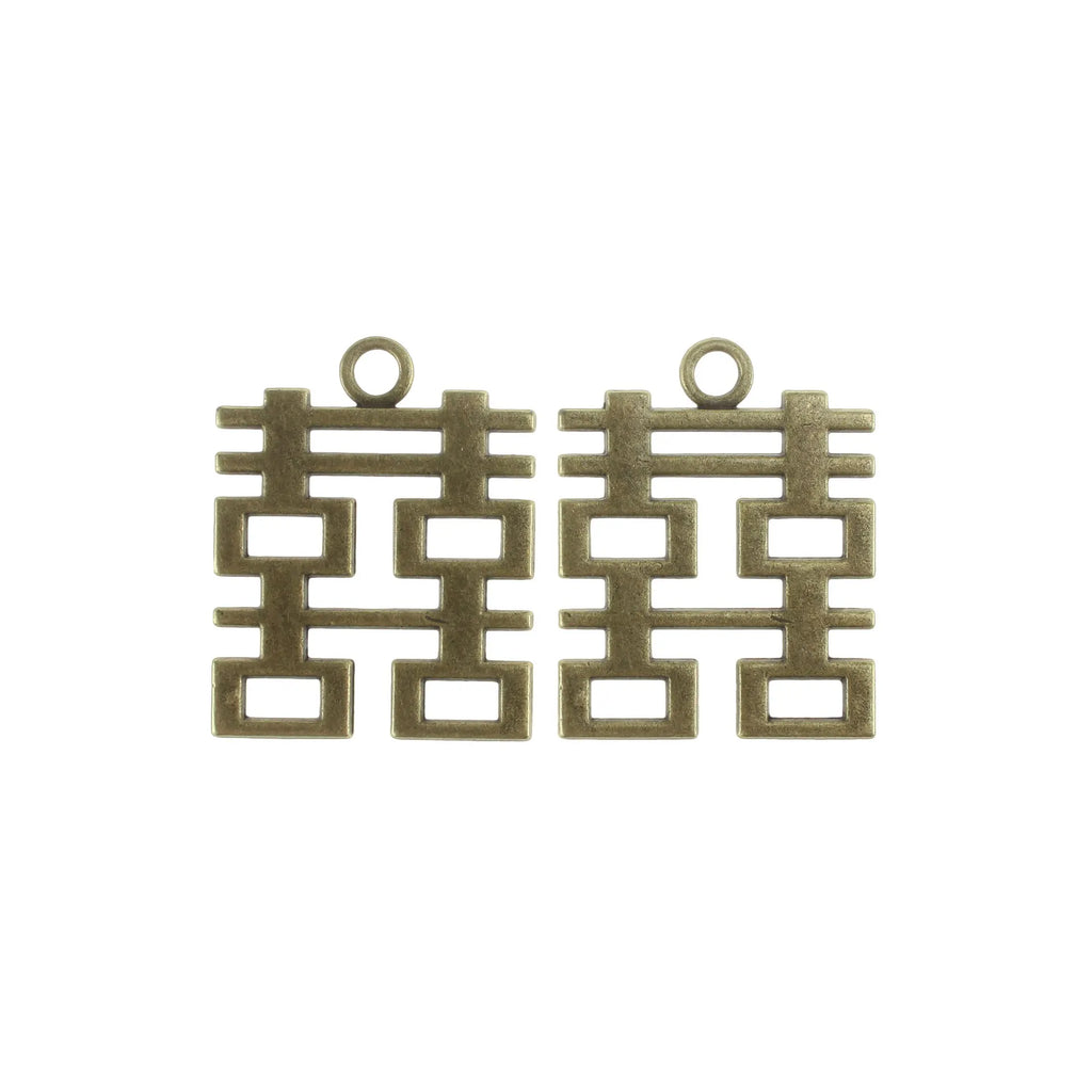 31x24MM Zinc Alloy Double Happiness Charm Pendant for DIY Necklace Bracelet Jewelry Making