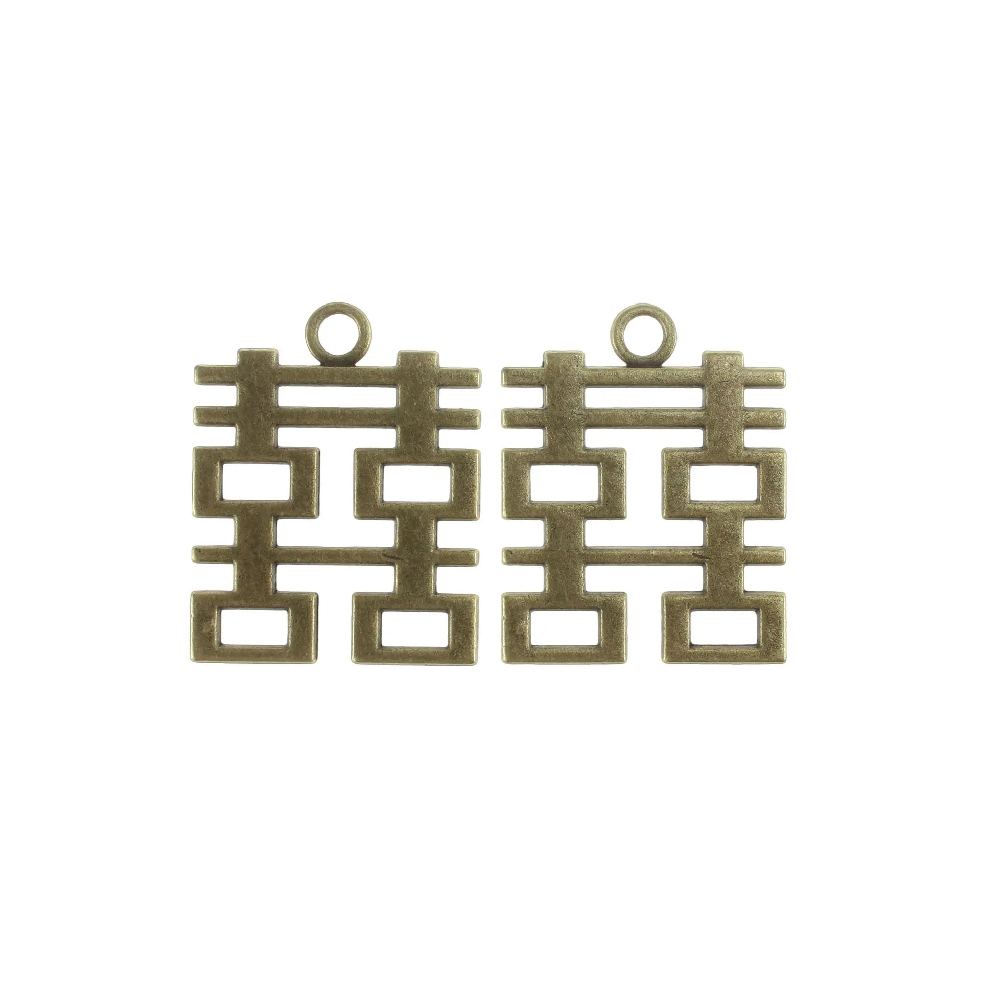 31x24MM Zinc Alloy Double Happiness Charm Pendant for DIY Necklace Bracelet Jewelry Making
