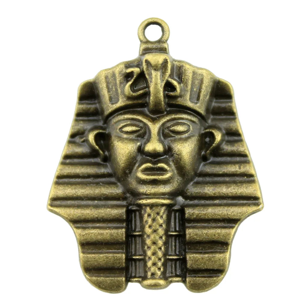 36x28mm 6g Multicolor Zinc Alloy Egyptian Pharaoh Pharaoh Head Charm Pendant for DIY Jewelry Making