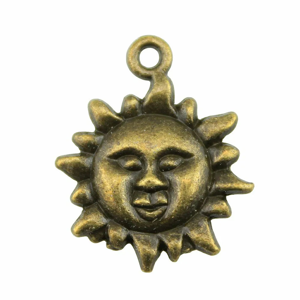 23x19mm 1.6g Multicolor Zinc Alloy Sun Charm Pendant for DIY Necklace Bracelet Jewelry Making