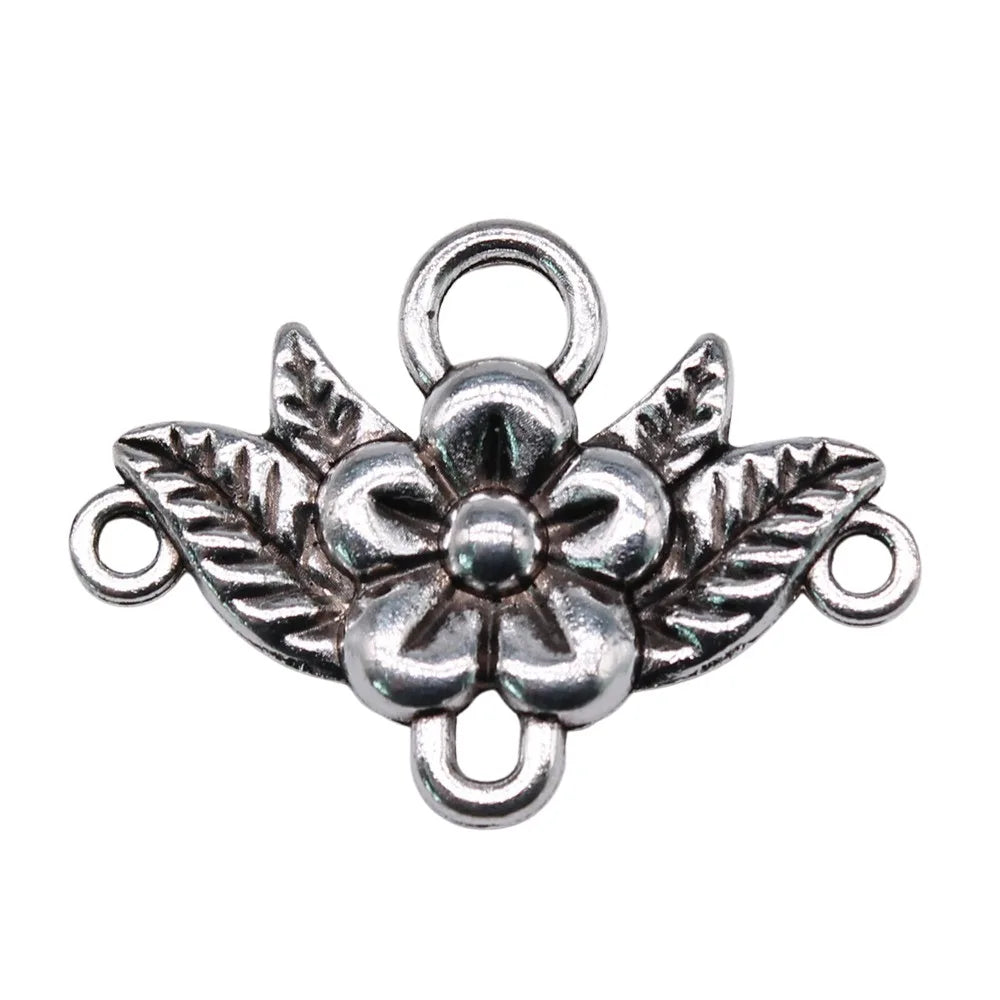 32x23mm 3.21g Multicolor Zinc Alloy Flower Leaf Connector Charm Pendant for DIY Earrings Jewelry Making