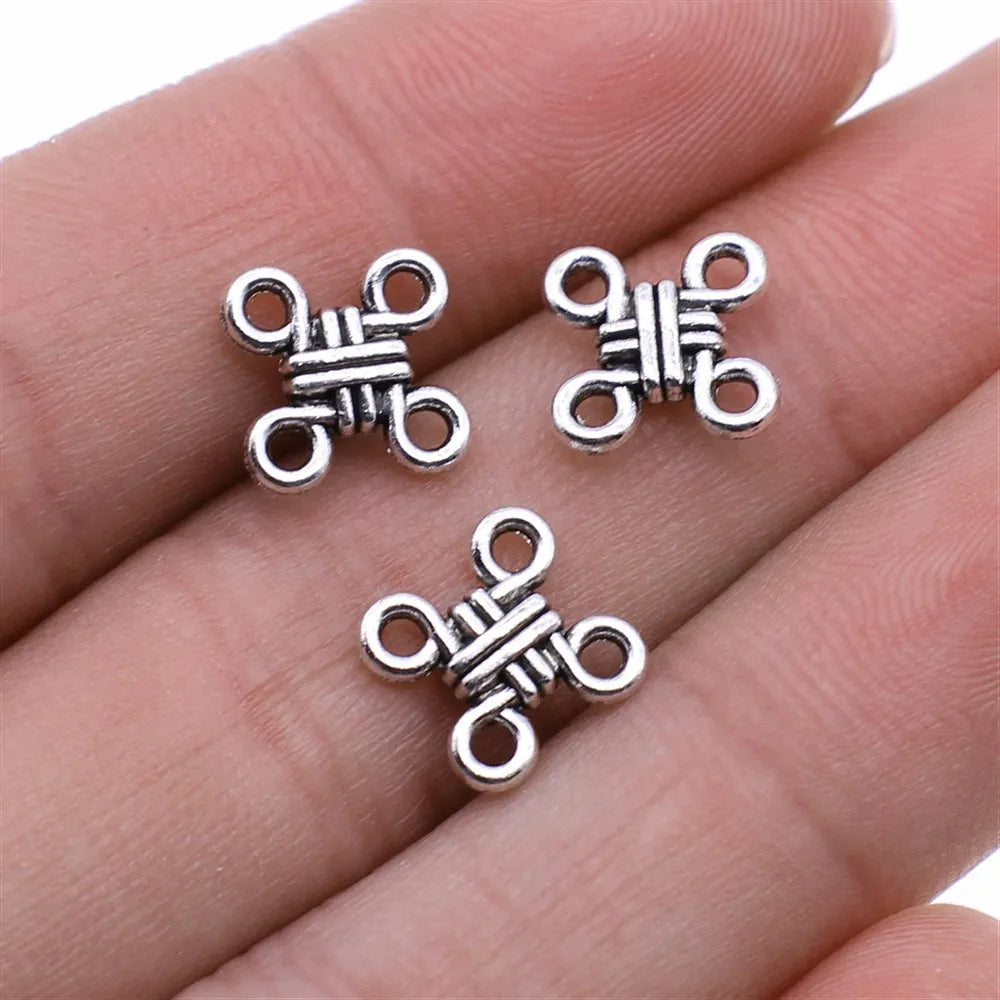 12mm 0.65g Multicolor Zinc Alloy Chinese Knot Connector Charm for DIY Bracelet Necklace Jewelry Making