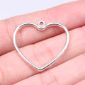 30x28mm 1.49g Multicolor Zinc Alloy Large Hollow Heart Charm Pendant for DIY Necklace Jewelry Making
