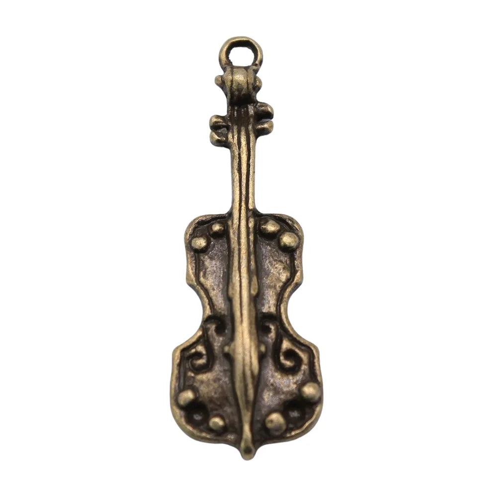 32x11mm 2.6g Multicolor Zinc Alloy Cello Charm Pendant for Music Theme DIY Jewelry Making