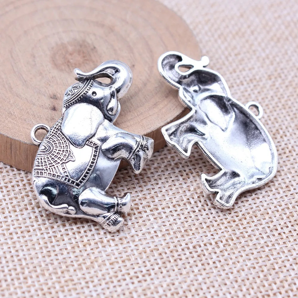 27x40mm 5.5g Multicolor Zinc Alloy Elephant Charm Pendant for DIY Necklace Bracelet Jewelry Making