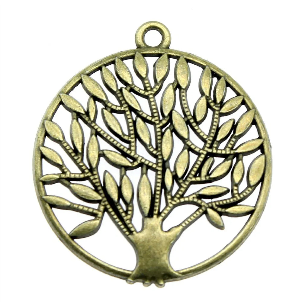 42x37mm 7.8g Multicolor Zinc Alloy Tree of Life Charm Pendant for DIY Necklace Bracelet Making