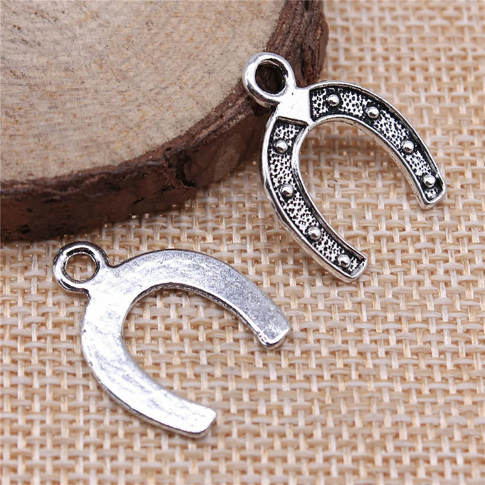 23x18mm 1.1g Multicolor iron Horseshoe charm pendant for necklace bracelet DIY jewelry making