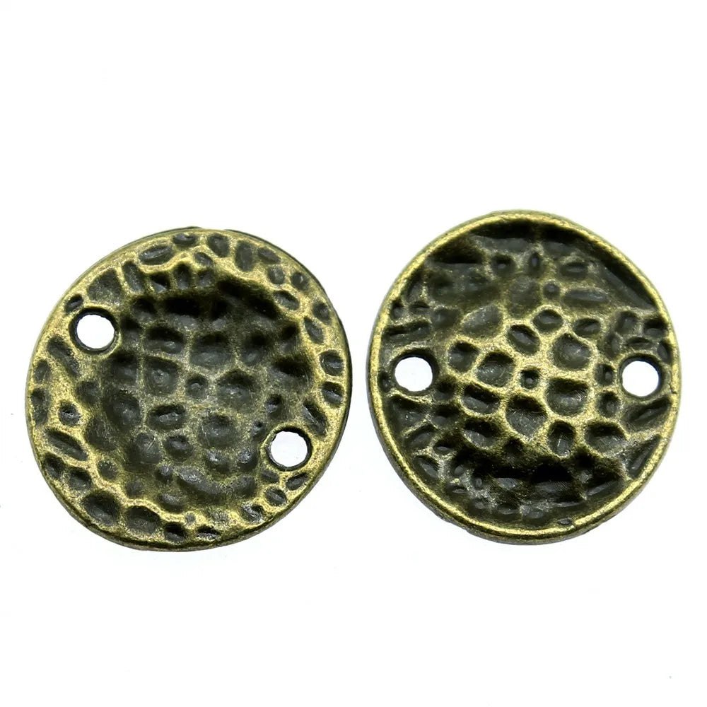 16x15mm 1.5g Zinc Alloy Small Water Ripple Tag Connector Charm for DIY Bracelet Jewelry Making
