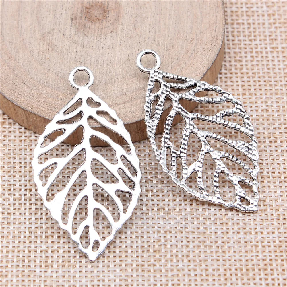 49x26mm 4.1g Multicolor Zinc Alloy Leaf Charm Pendant for DIY Bracelet Necklace Jewelry Making