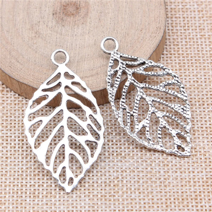 49x26mm 4.1g Multicolor Zinc Alloy Leaf Charm Pendant for DIY Bracelet Necklace Jewelry Making