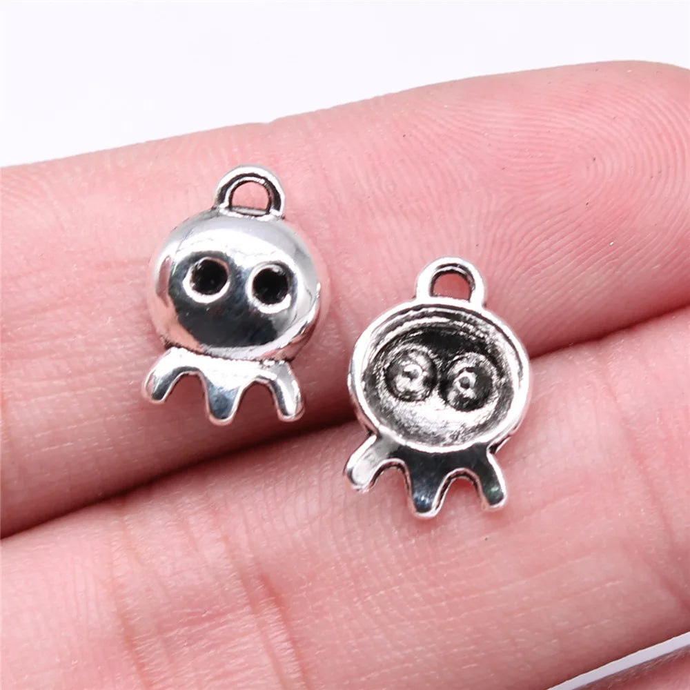 14x10mm 0.7g Antique Silver Zinc Alloy Halloween Ghost charm pendant for DIY necklace bracelet making