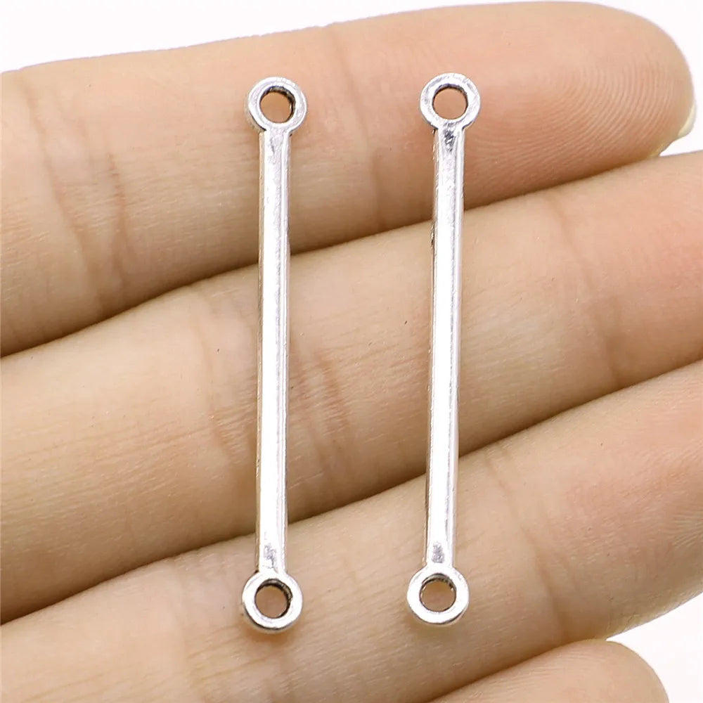 4x40mm 0.8g Multicolor Zinc Alloy Slim Bar Connector Charm for DIY Necklace Bracelet Making