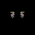 Korean 14K Gold Plated Alloy Grape Rhinestone Gradient Stud Earrings For Women