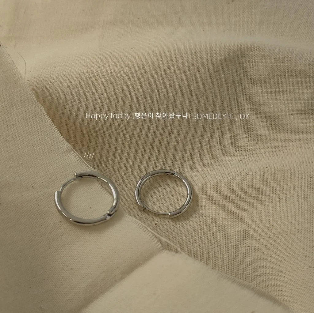 Korean Style Real Gold Plated Copper Small Round Hoop Earrings Minimalist Daily Thin Huggie Hoops
