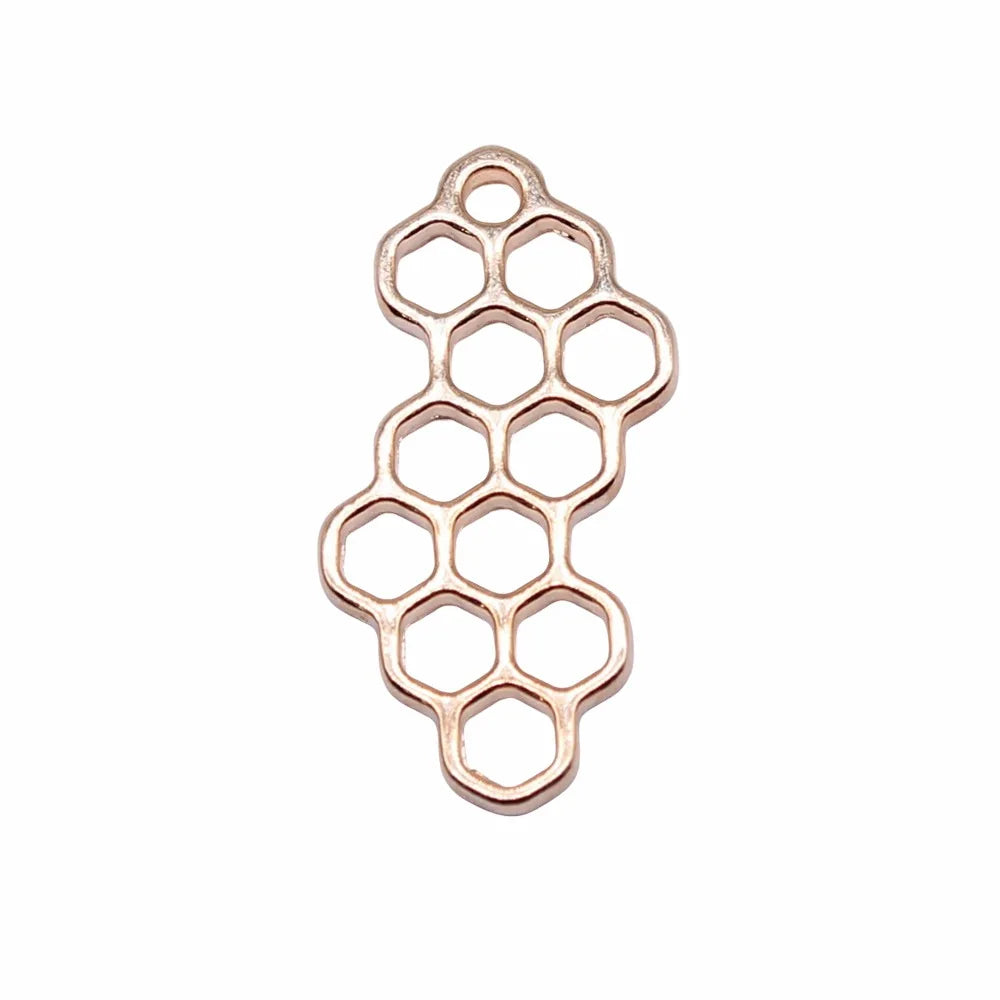 31x15mm 2g Multicolor Zinc Alloy Honeycomb Charm Pendant for DIY Necklace Bracelet Jewelry Making
