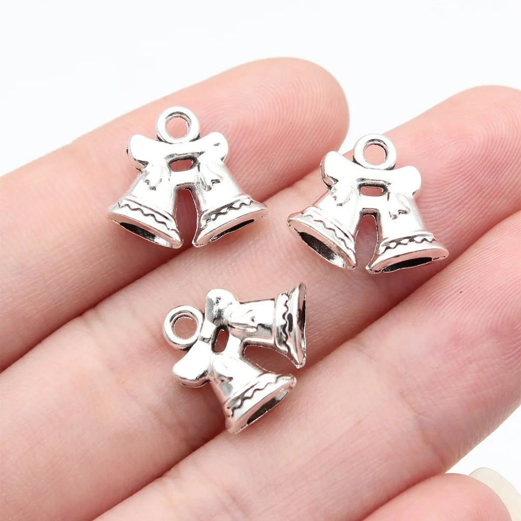 16x14mm 1.4g Antique Silver Zinc Alloy Bell Charm Pendant for DIY Necklace Bracelet Jewelry Making