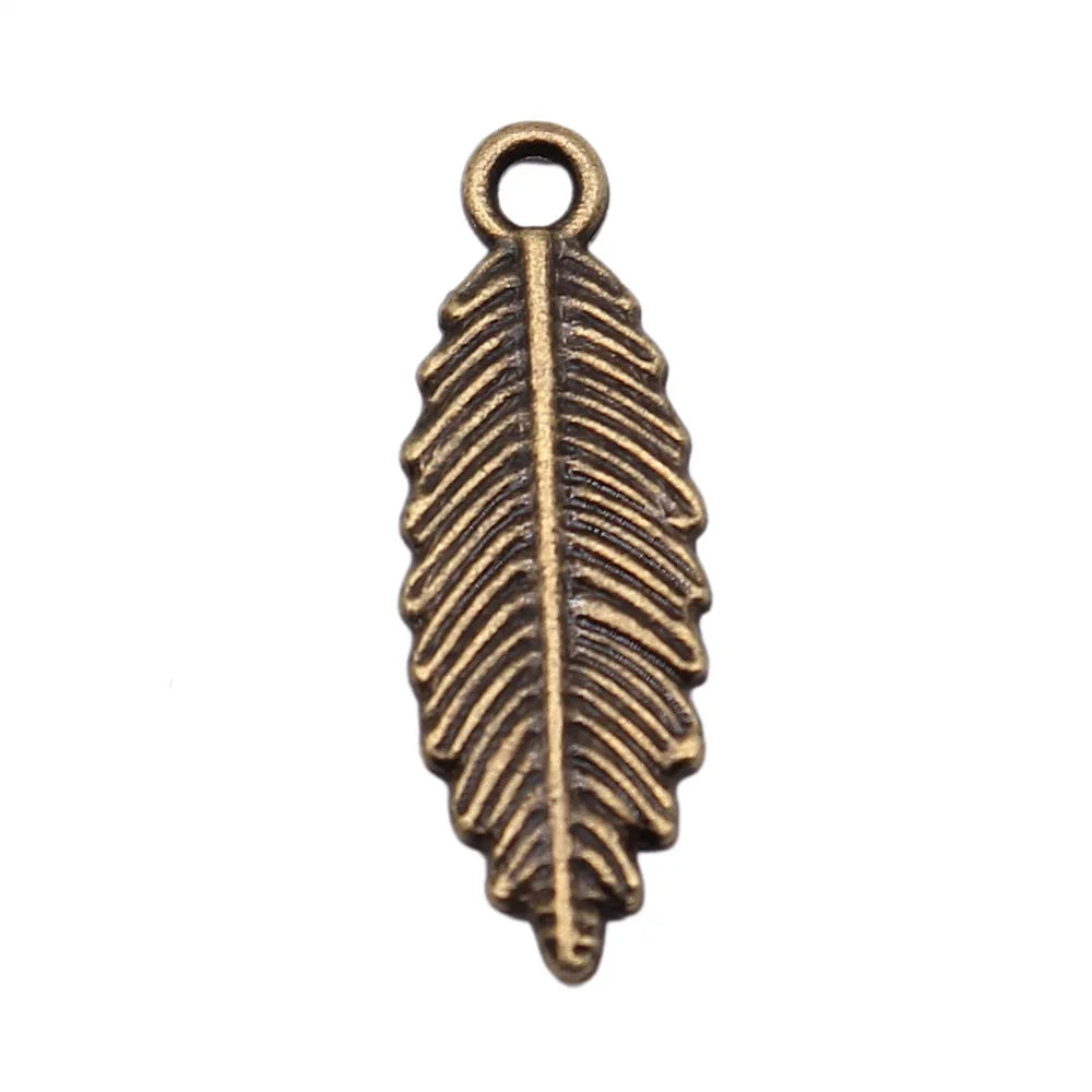 9x25mm 1.4g Multicolor Zinc Alloy Leaf Charm Pendant for DIY Necklace Bracelet Jewelry Making