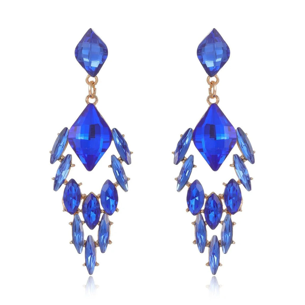 Vintage Luxury Green Crystal Geometric Chandelier Earrings, Alloy Rhinestone Dangle Jewelry For Wedding Party
