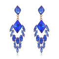 Vintage Luxury Green Crystal Geometric Chandelier Earrings, Alloy Rhinestone Dangle Jewelry For Wedding Party