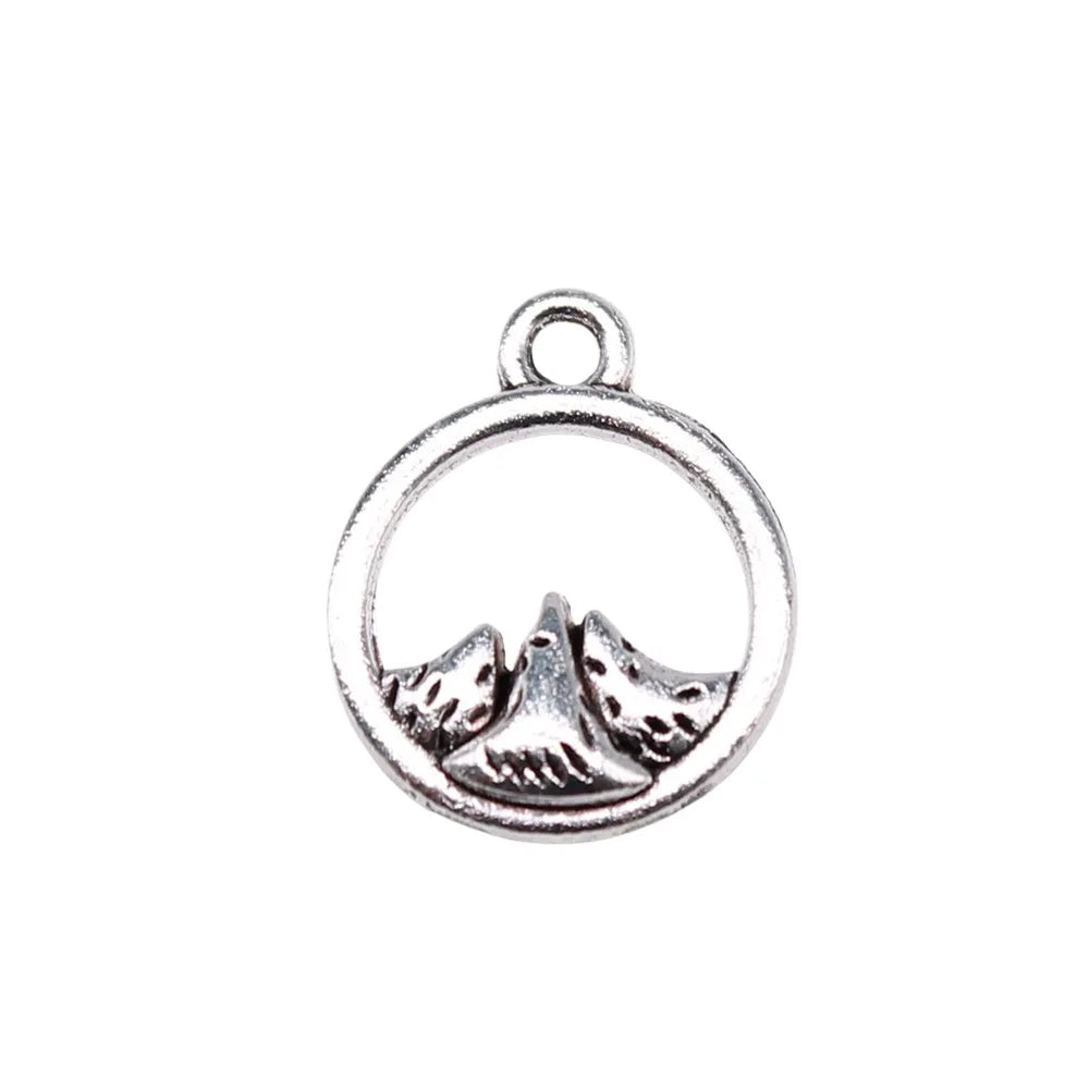 14x11mm 0.5g Antique Silver Zinc Alloy Snow Mountain Charm Pendant for DIY Necklace Bracelet