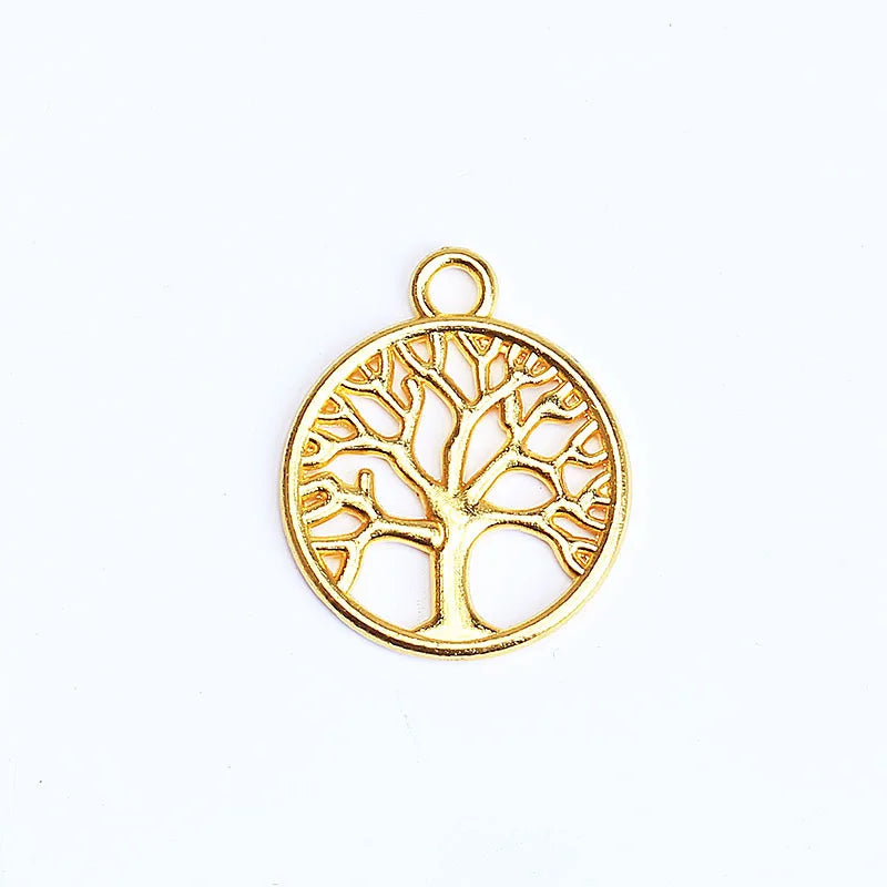 20MM Zinc Alloy Tree Of Life Charm Pendant Round for DIY Necklace Bracelet Jewelry Making