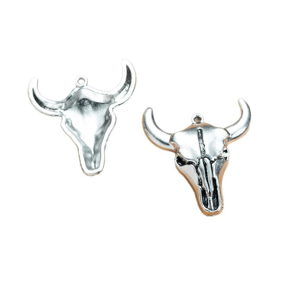 31x28MM Zinc Alloy Cow Bull Head Charm Pendant for DIY Necklace Bracelet Jewelry Making