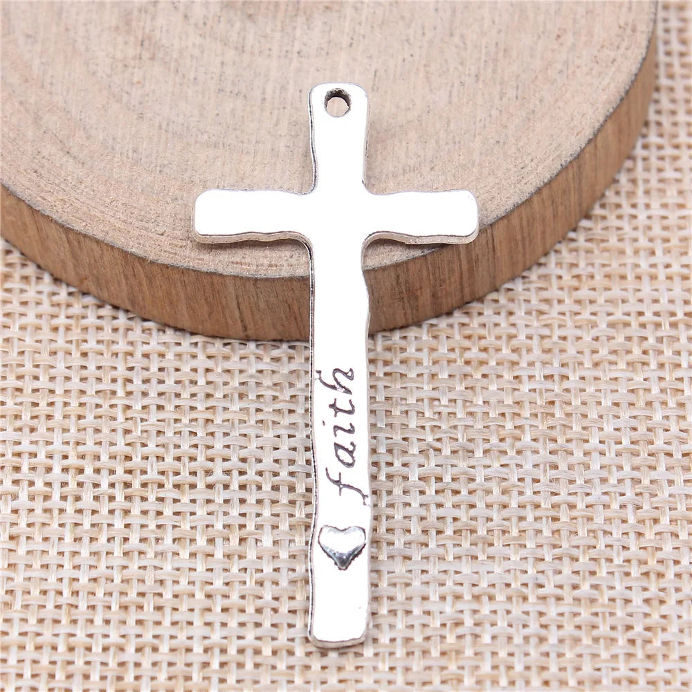47x23mm 2.6g Zinc Alloy Cross Charm Pendant for DIY Necklace Bracelet Jewelry Making Accessories
